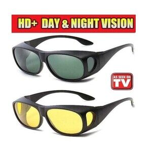 HD Vision Sunglasses Set of 2 – Day & Night Anti-Glare Fitover Glasses